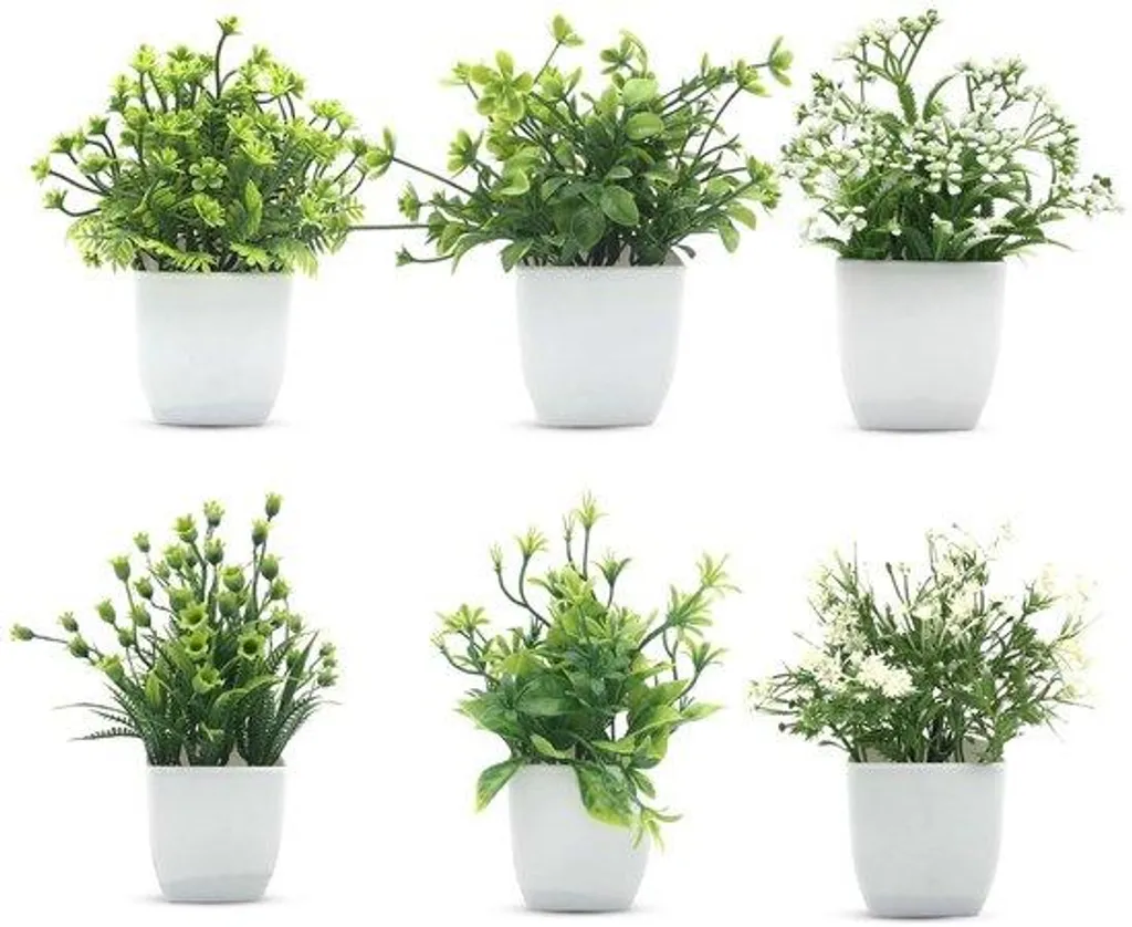 Mini plantes d'intérieur artificielles réalistes avec pots modernes