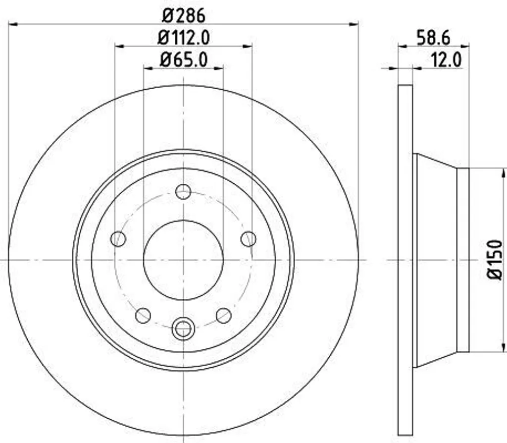 Disque de Frein Audi TT 8J - Équipement de Rechange HELLA 8DD355113841