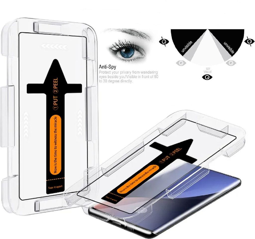 6x Anti-Spion 9H Panzerglas für Samsung Galaxy S23 Ultra FULL CURVED 3D KLAR PRIVACY ANTI-SPY Displayschutz Echtes Tempered Schutzglas Schutzfolie