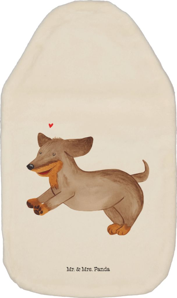 Mr. & Mrs. Panda Wärmekissen Hund Dackel - Weiß - Geschenk, Dachshund, Wärmflaschen mit Bezug, wärmflasche gummi, Flauschige, Herz, Sprüche
