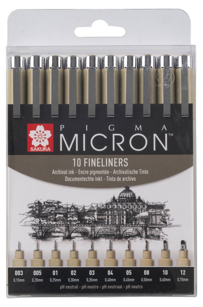 SAKURA Fineliner PIGMA MICRON 10er Etui schwarz Produktbild 
