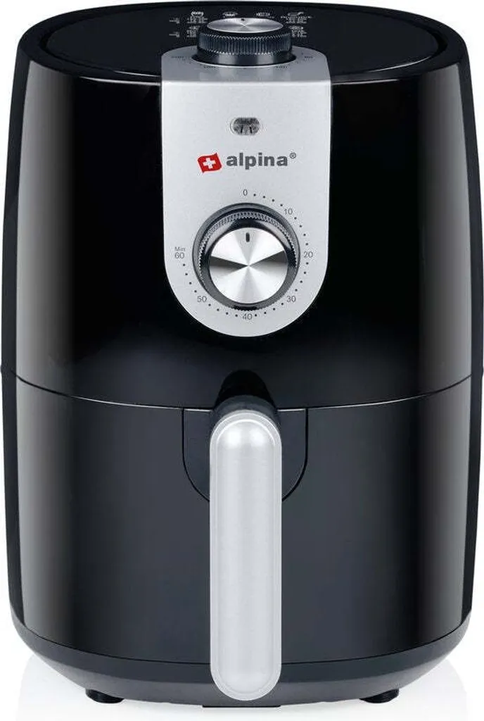 Friteuse à Air Alpina : Fini les Odeurs et le Gras - 2L 900W Noir Métal
