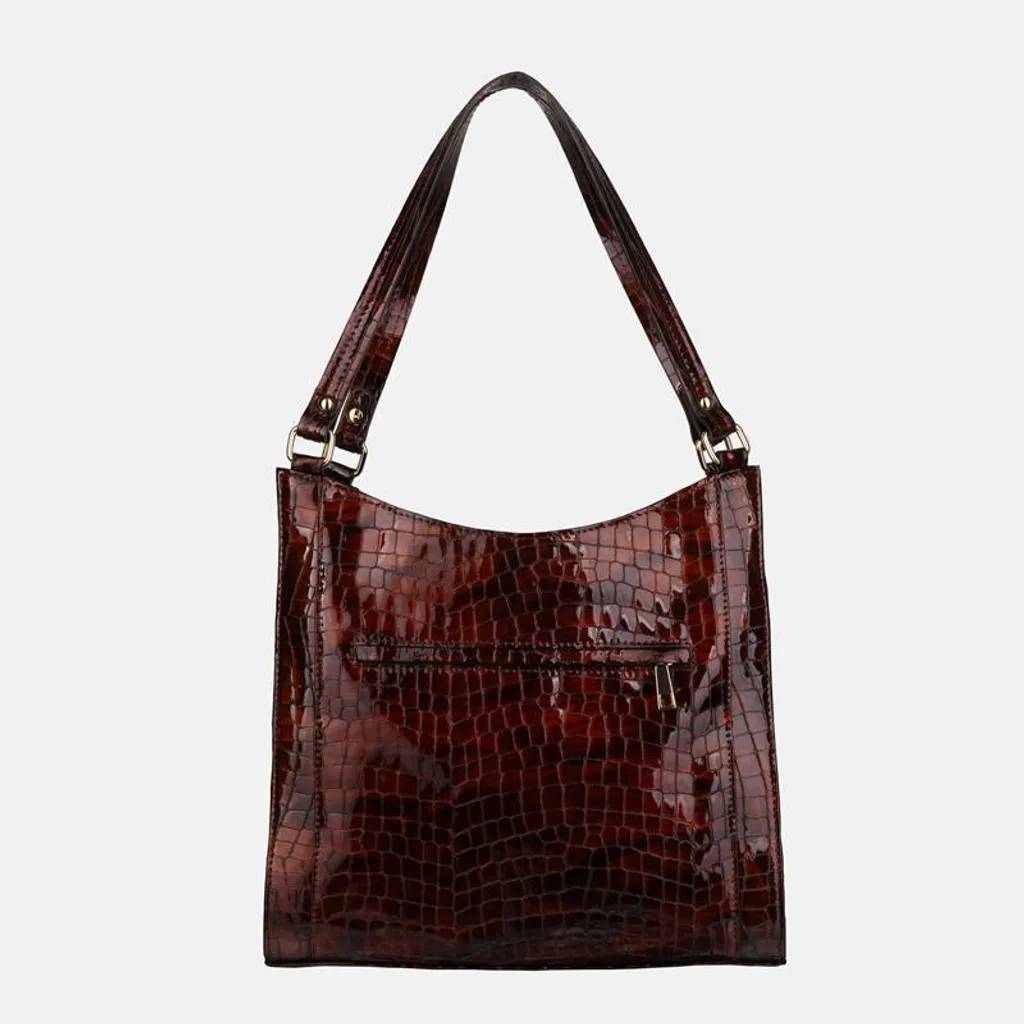 Sac à main cuir verni marron SOFIA : un classique chic et indémodable