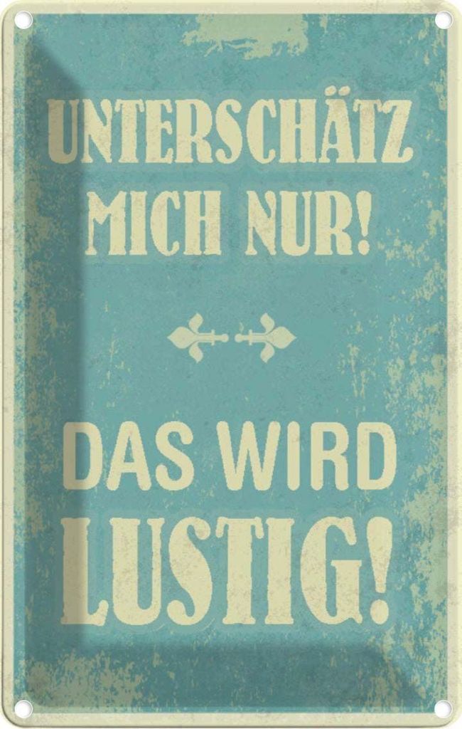 vianmo Blechschild 30x20 cm unterschätz mich nur Geschenk Familie Freunde
