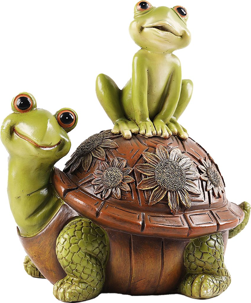 Frosch-Schildkröte-Ornament, Kunstharz, massiv, DIY-Geschenk, glatt, niedliche Tierfigur, Gartendekoration, Heimbedarf