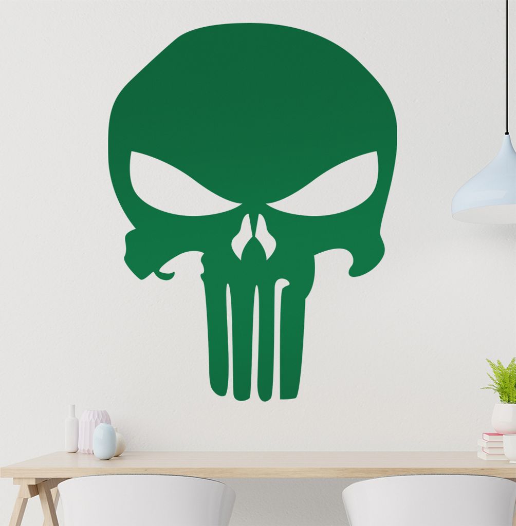 Schädel Totenkopf Wandtattoo in 6 Größen - Wandaufkleber Wall Sticker - Dekoration, Küche, Wohnzimmer, Schlafzimmer, Badezimmer