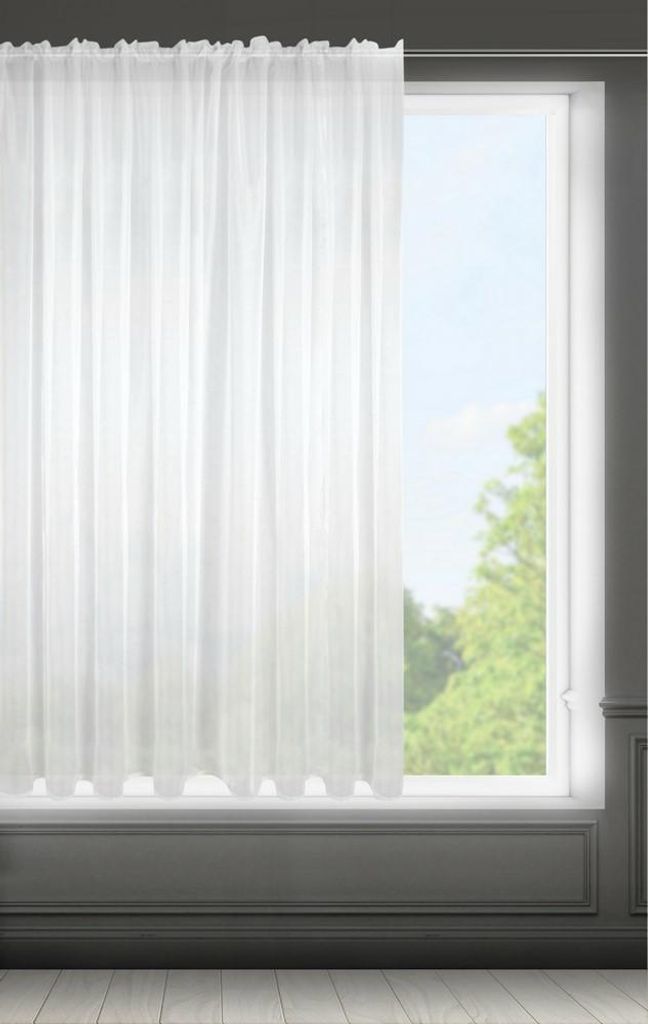 Firana 300x160 Lucy biała gotowa do przyklejenia na taśmę z Zdjęcie produktu 