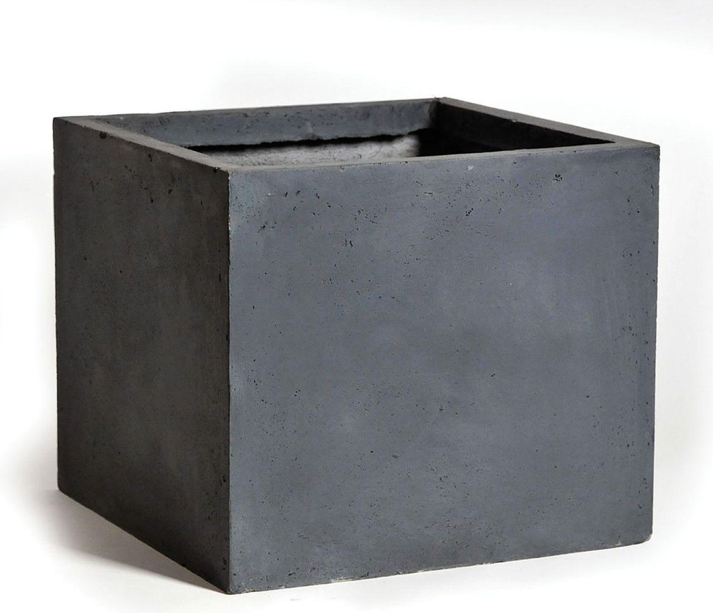 Bloembak Kubus lood 23 x 23 cm Mc light Fiberclay clayfibre Productafbeelding 
