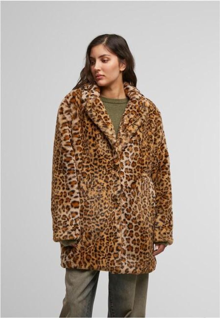 Urban Classics Mantel Damen Oversized Faux Fur Leo Coat Image du produit 
