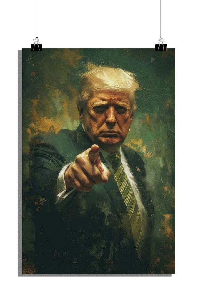 Donald Trump Poster - US Präsident Poster - Politik Poster - Zeigendes Poster - 61x91cm - Perfekt zum Einrahmen