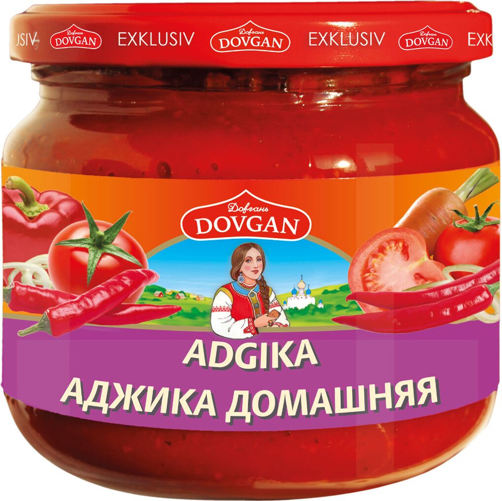 DOVGAN "Adgika" Tomaten-Paprika-Sauce scharf 380ml Produktbild 