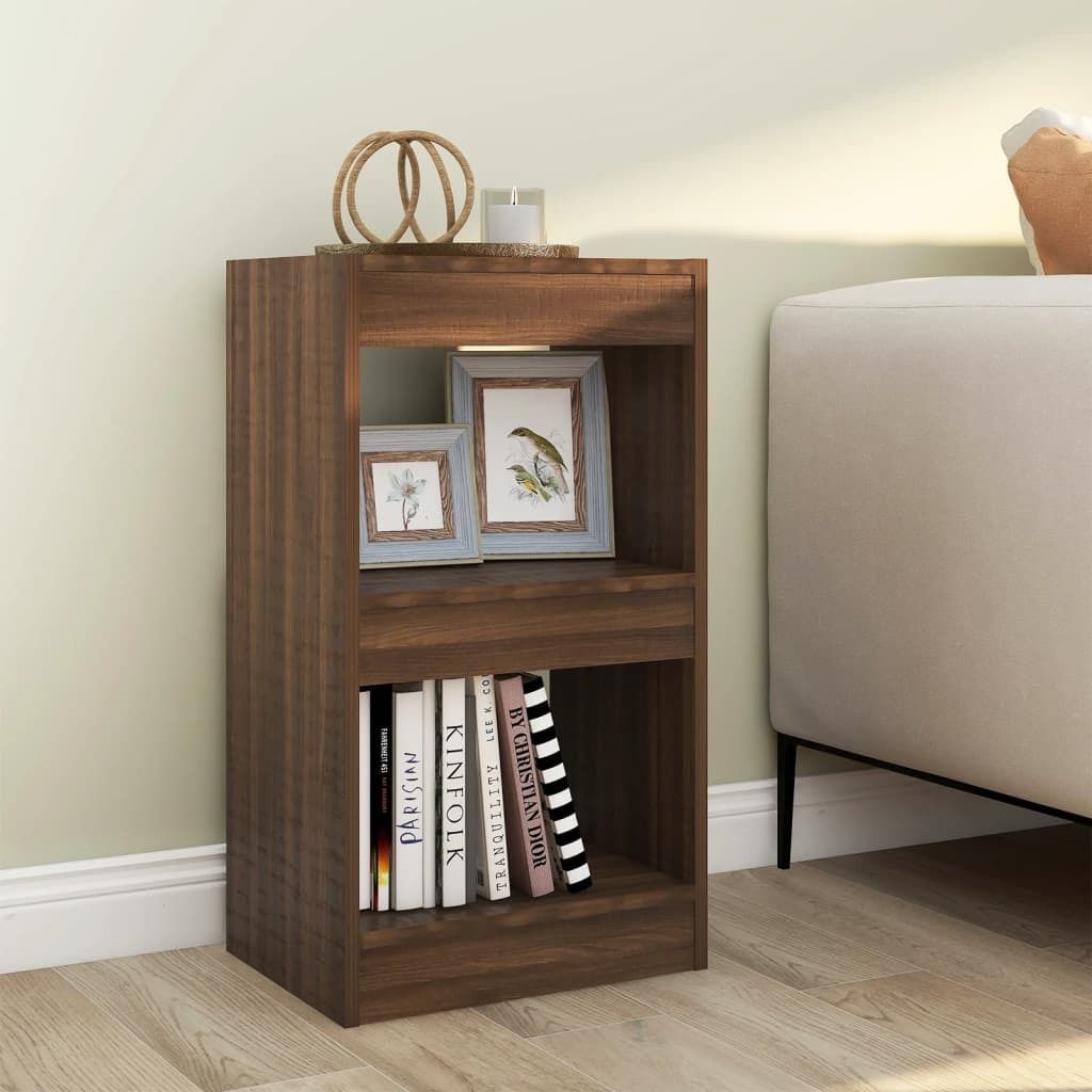 The Living Store Bücherregal/Raumteiler Braun Eichen-Optik 40x30x72 cm