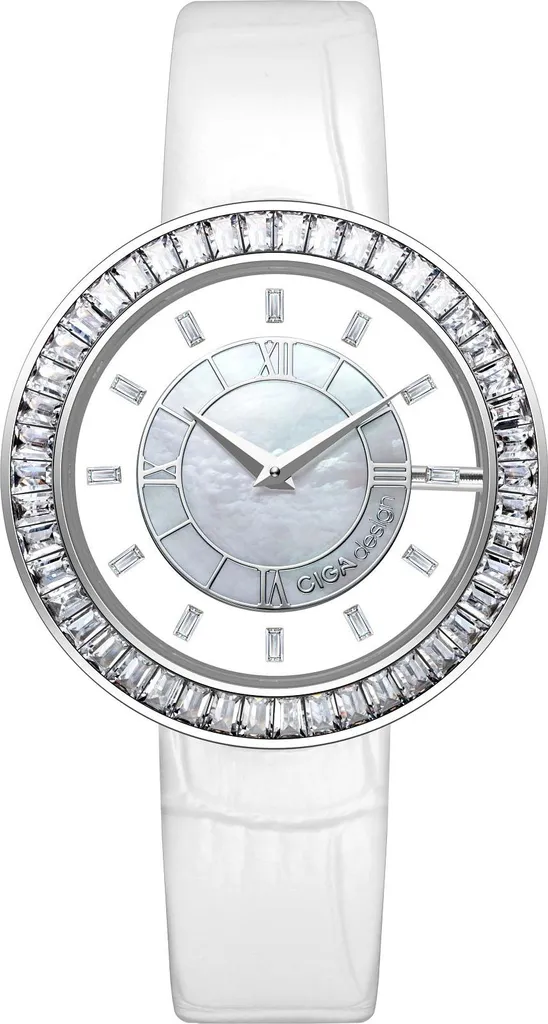 Montre Automatique Femme Ciga Design D Sparkle Cadran Squelette Blanc