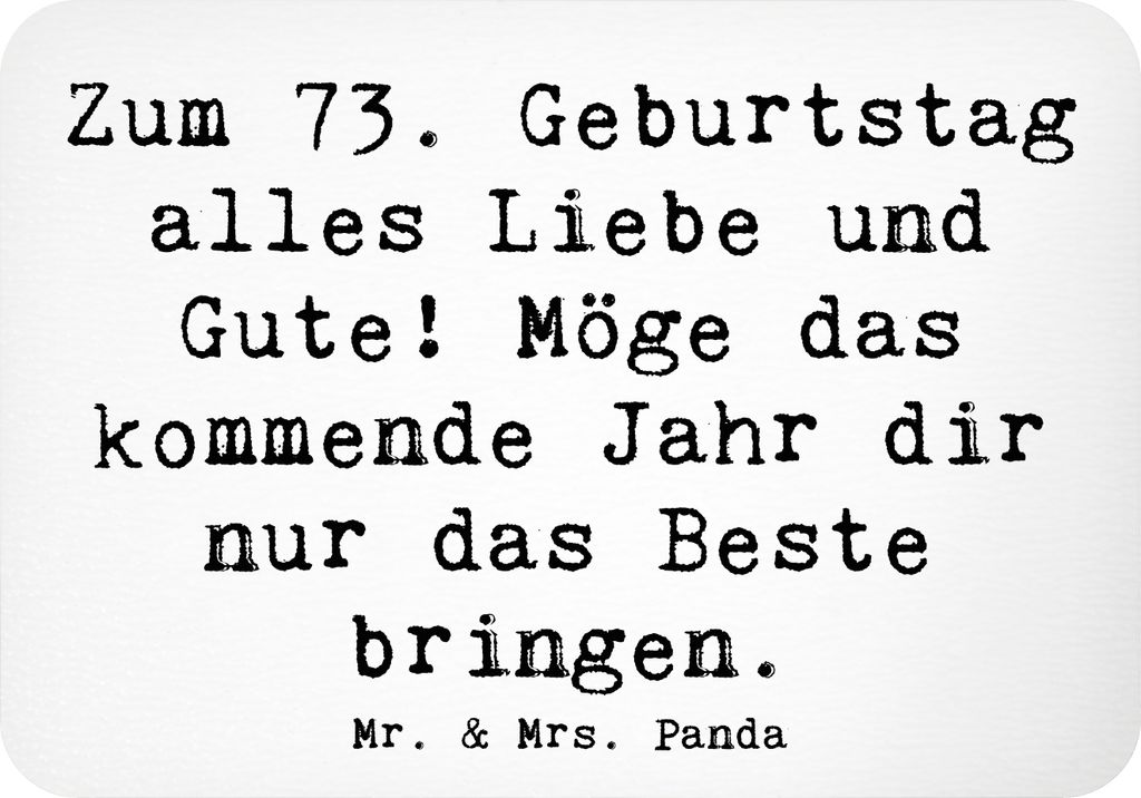 Mr. & Mrs. Panda magnet Spruch 73. Geburtstag Glückwünsche - Weiß - Geschenk, Kühlschrankmagnet, Freunde, Geschenke, mdf, Happy Birthday, Alter...