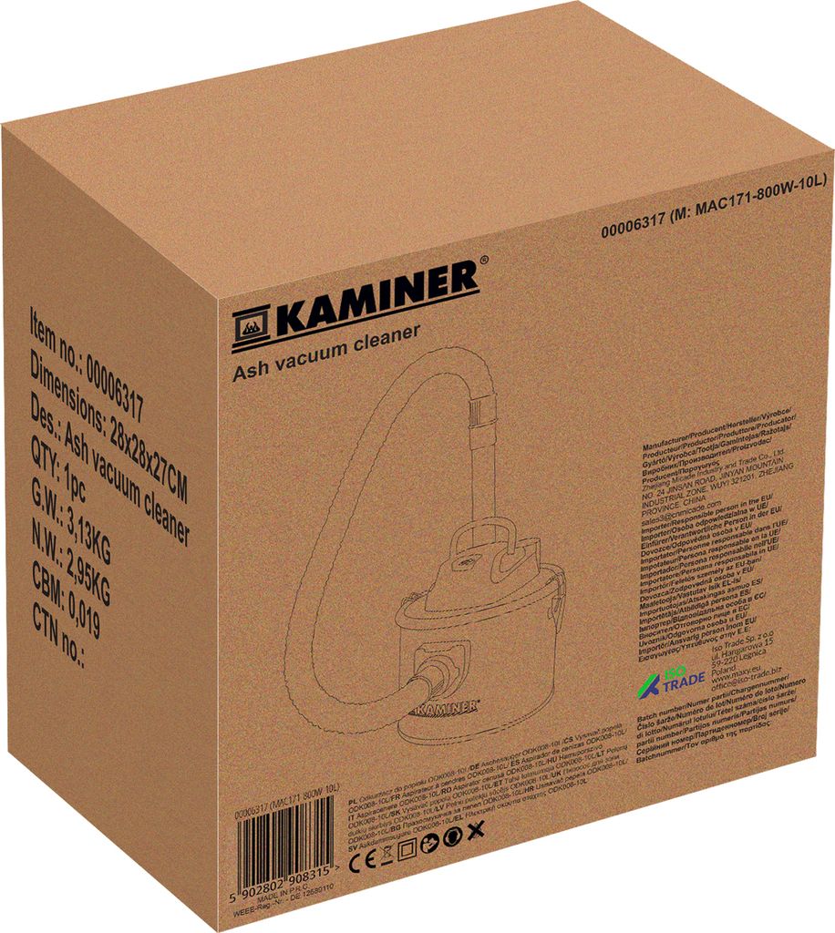 Kaminer Eschenstaubsauger ODK008-10L Produktbild 7