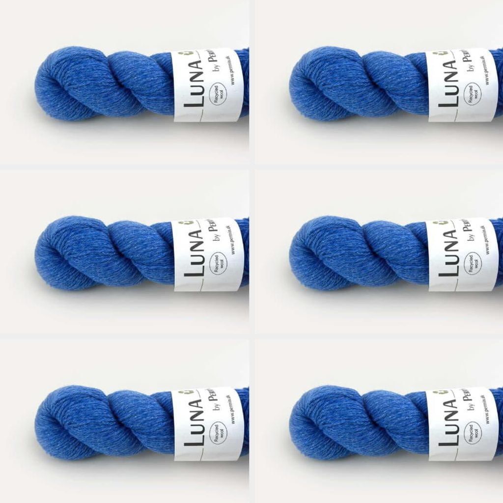 6x Luna by Permin – 100% Recycelte Schurwolle (Mulesing-frei & ) (23 kobaltblau)