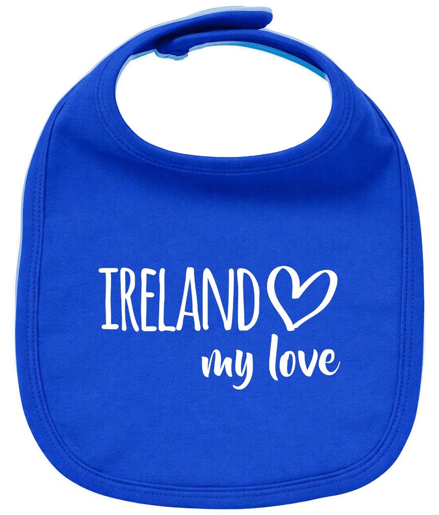 Huuraa Baby Lätzchen Ireland my love Royal Blue Klettverschluss Baumwolle Latz Geschenkidee