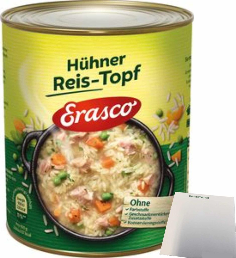 Erasco Hühner Reistopf (800g Dose) + usy Block