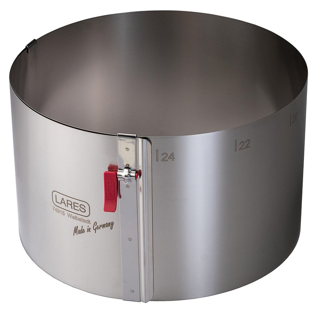 LARES Tortenring mit Klemmhebel Groß - Höhe 15cm - Größe Produktbild 