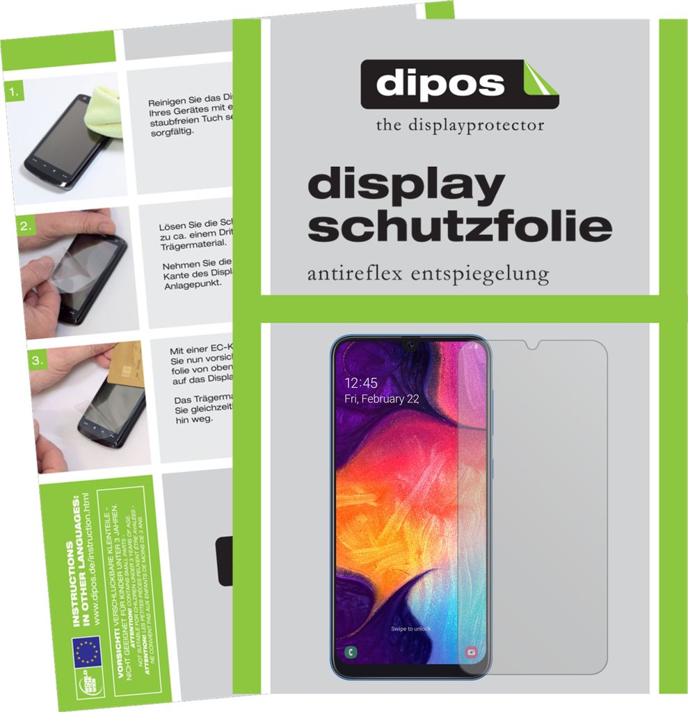 2x Schutzfolie für Samsung Galaxy A50s matt Displayschutzfolie Folie Display Schutz dipos