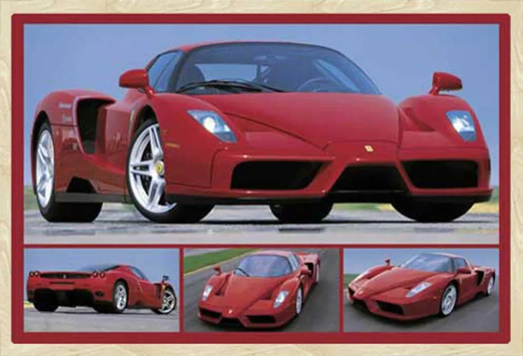 Regalo Idea: Poster Ferrari Enzo Incorniciato Shinsuke Oak MDF 61x91