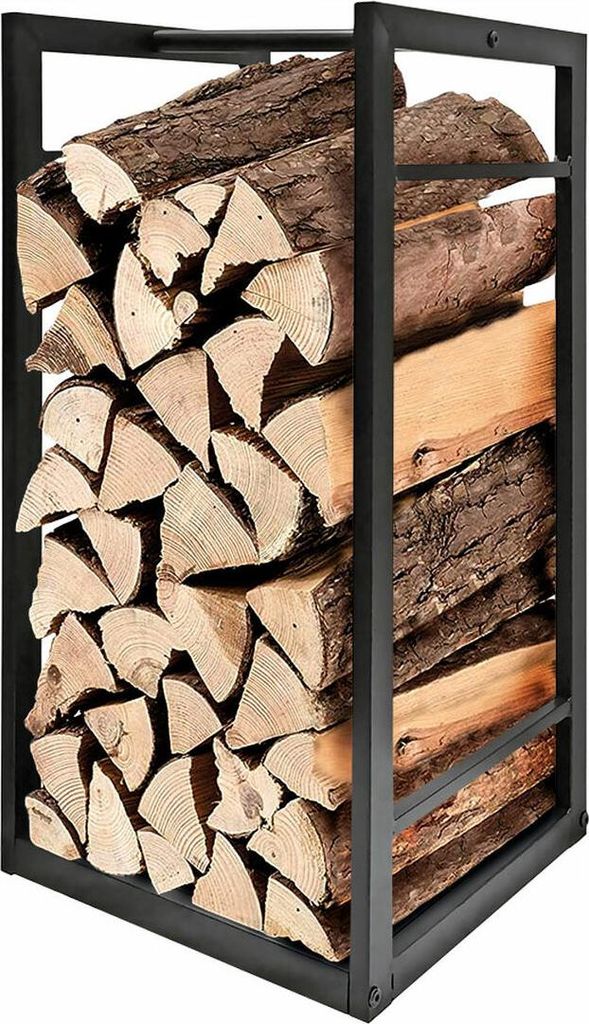 Držák na palivové dřevo EDM černý kov 33 x 33 x 68 cm Obrázek produktu 