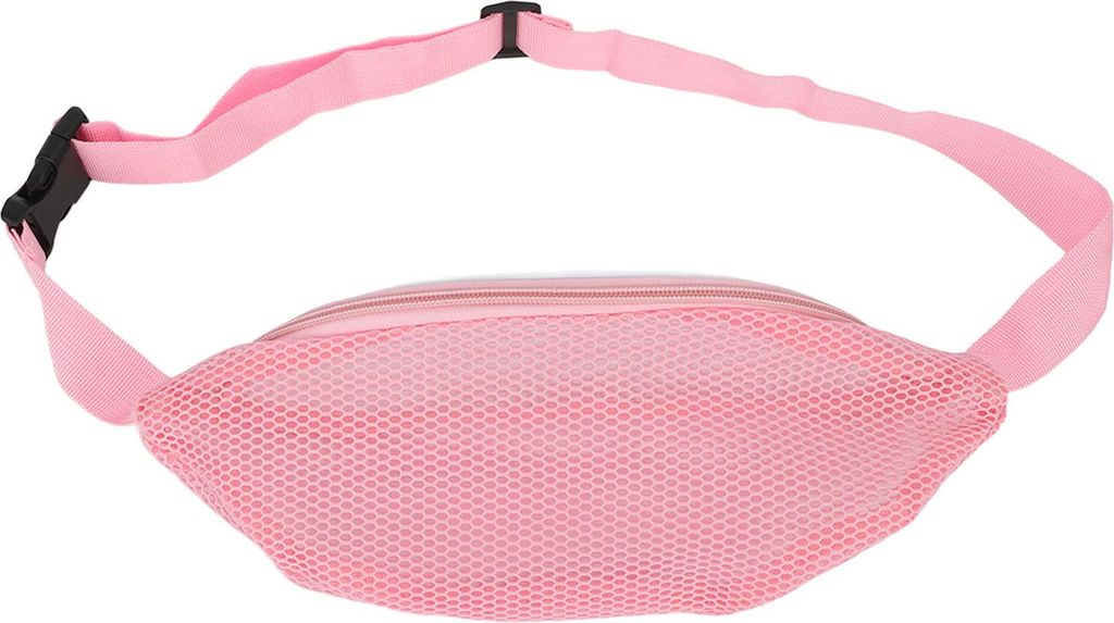 Strand-Mesh-Gürteltasche, atmungsaktiv, wasserdicht, verstellbarer Gürtel, tragbar, leicht, Outdoor-Sport-Taille für Reisen, Rosa