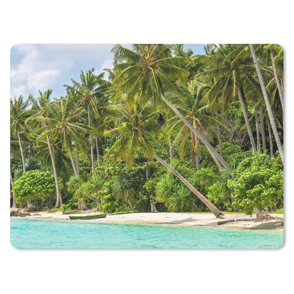 MuchoWow Mauspad Mousepad Palme - Meer - Tropisch 23x19 cm - Mousepads - Maus Mat - Pad - Mausunterlage - Schreibtischunterlage - Mauspad