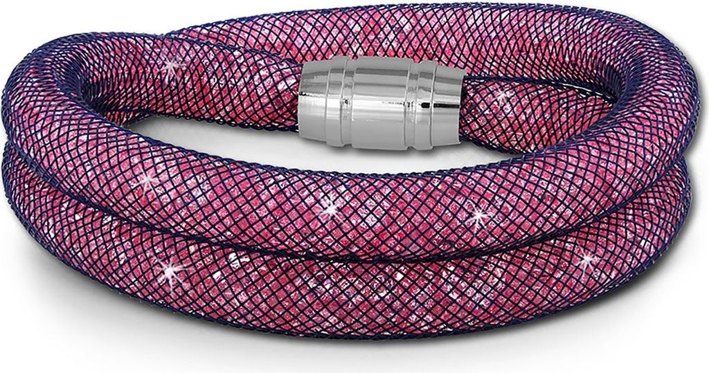 SilberDream 18cm Armband Damen flieder Mini Kristalle Edelstahl Nylon D2SDA051V9