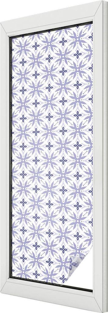 Buntglas Fensterfolie – 146x50 cm – Stained-Glass Design – blickdichte dekorative Sichtschutzfolie – selbstklebend, UV-Schutz – Stilvolle...