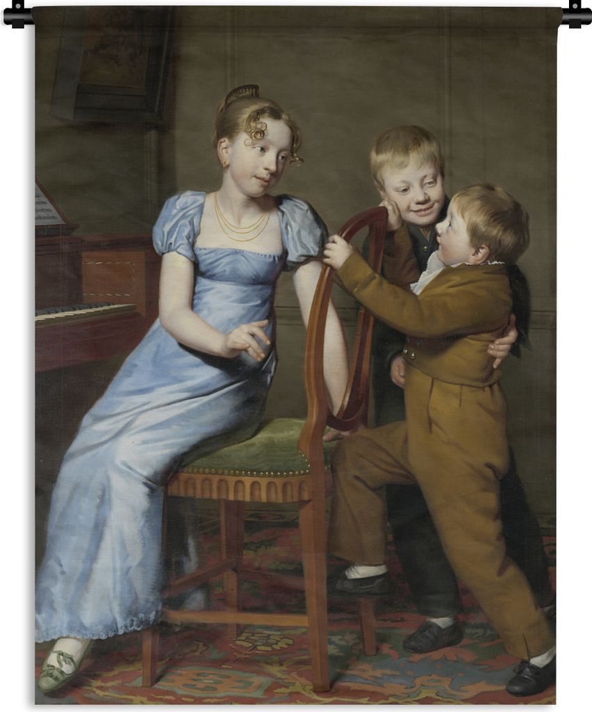 MuchoWow Wandteppich Wandbehang Gestörtes Klavierspiel - Gemälde von Willem Bartel van der Kooi 150x200 cm Tapisserie Dekoration Wandtuch - Wan...