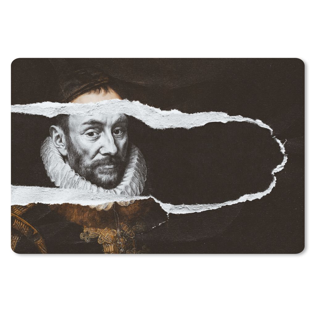 MuchoWow Mauspad Mousepad Wilhelm von Oranien - Alte Meister - Adriaen Thomasz 27x18 cm - Mousepads - Maus Mat - Pad - Mausunterlage - Büroartik...