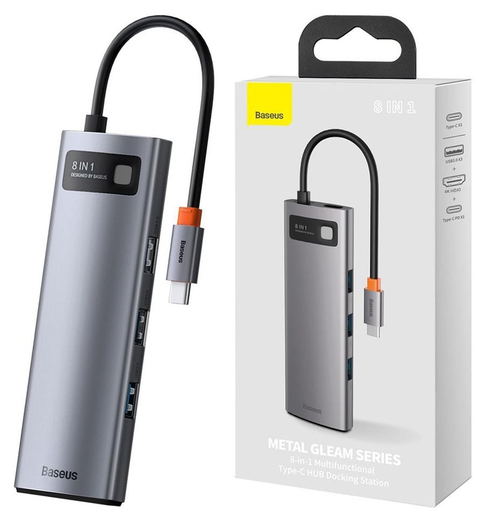 Baseus 8W1 Multifunkčný rozbočovač USB - Usbc Obrázok produktu 