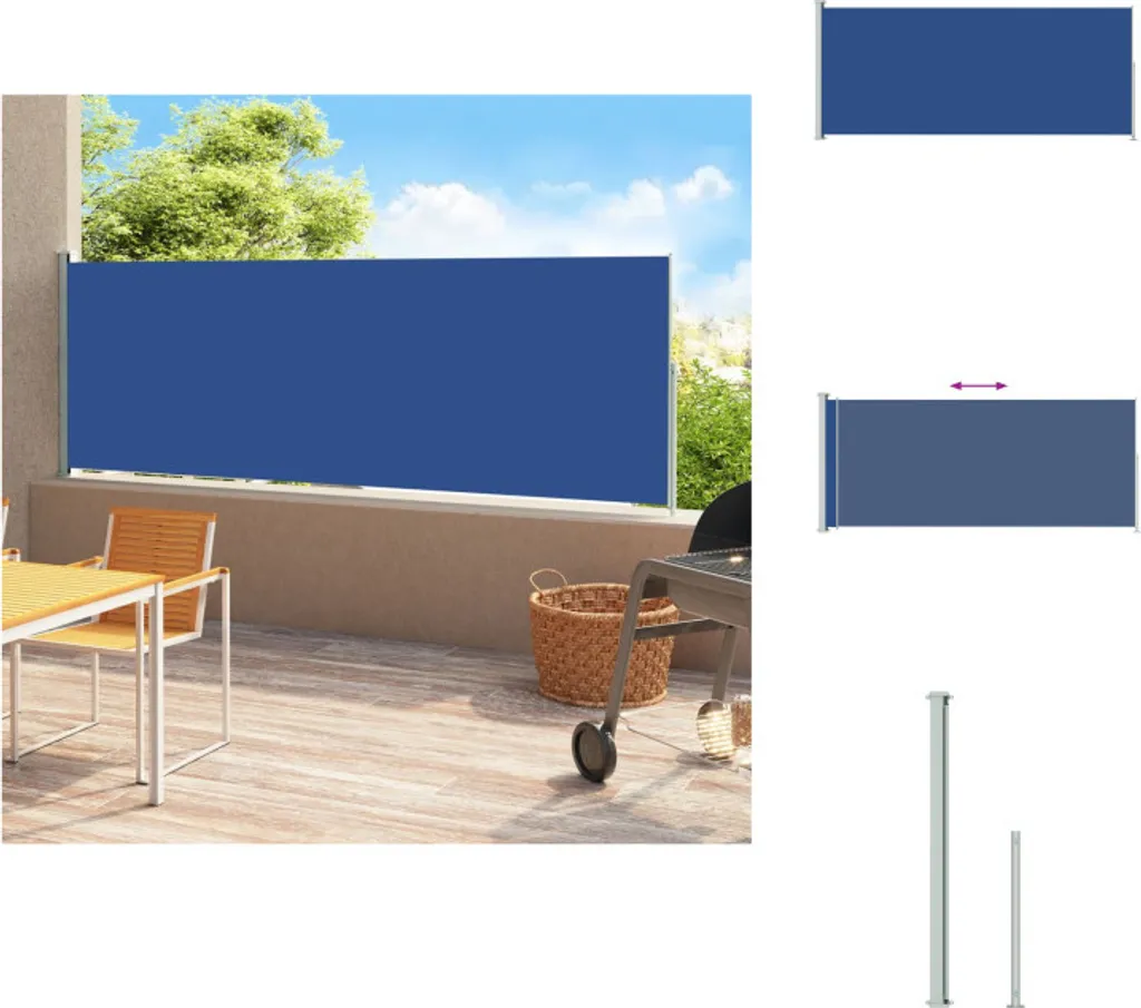 vidaXL Tenda Laterale Estensibile Blu 180x500: Design e Privacy Patio