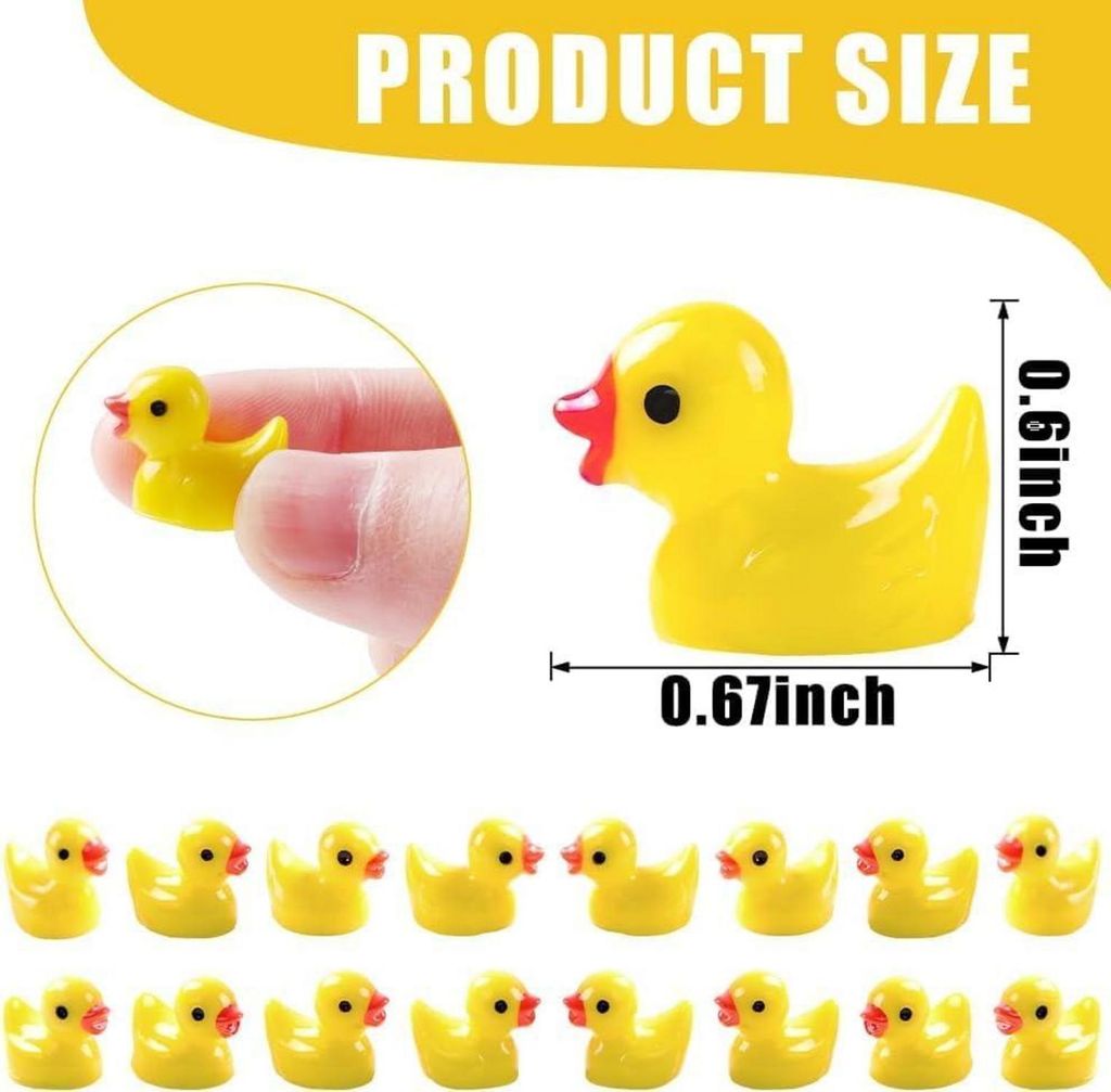120 Mini Enten Harz Gelb Miniatur Mini Enten für Deko