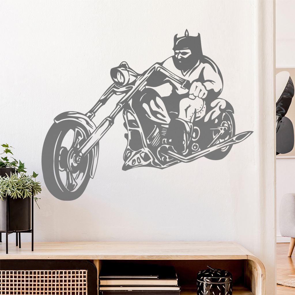 Biker Wandtattoo in 6 Größen - Wandaufkleber Wall Sticker - Dekoration, Küche, Wohnzimmer, Schlafzimmer, Badezimmer