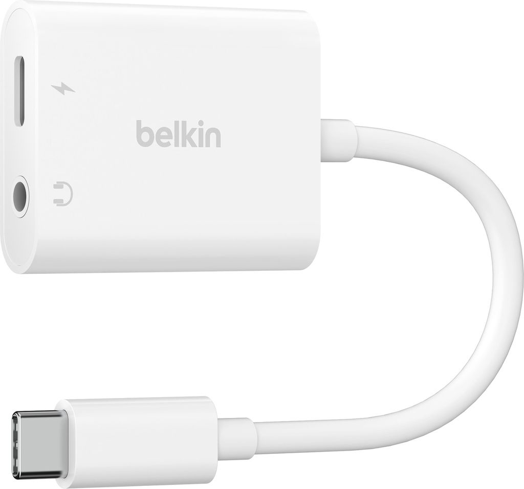 Belkin RockStar 3,5mm Audio- und USB-C Ladeadap. weiß  Produktbild 