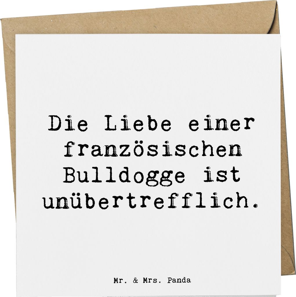 Mr. & Mrs. Panda Grußkarte Spruch Französische Bulldogge Liebe - Weiß - Geschenk, Merkmale, Hunderassen, persönlicher Talisman, Hunderasse, fal...