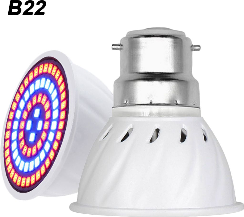 2er LED Pflanzenlampe B22 Zimmerpflanzen LED Grow Light Wachstumslampen für Gewächshaus Garten Blumen Gemüse Hydroponik, 80LEDs (52 rot, 28 blau...