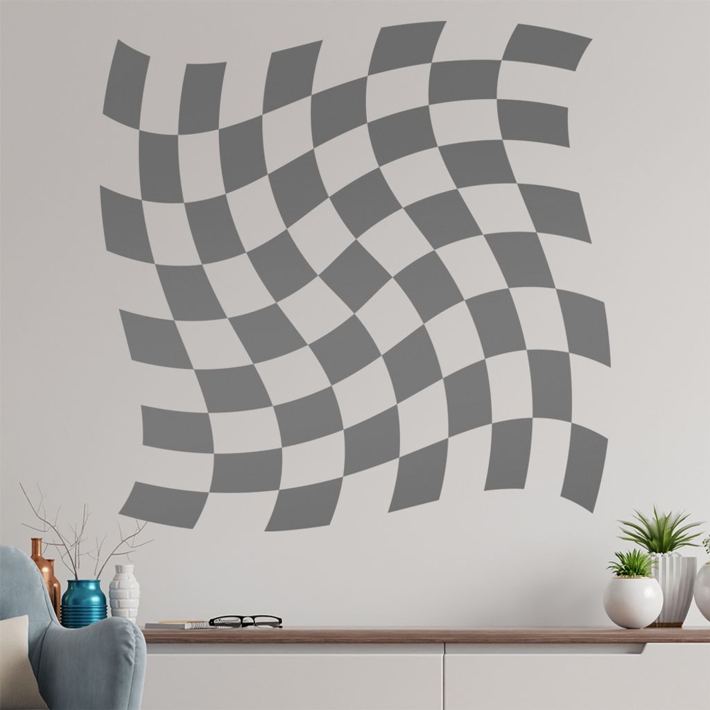 Karo verdreht Wandtattoo in 6 Größen - Wandaufkleber Wall Sticker - Dekoration, Küche, Wohnzimmer, Schlafzimmer, Badezimmer