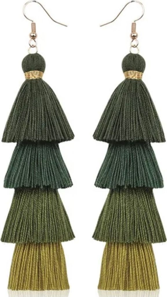 Quasten Ohrringe in Grün – Farbenfrohes Statement-Accessoire KP32605