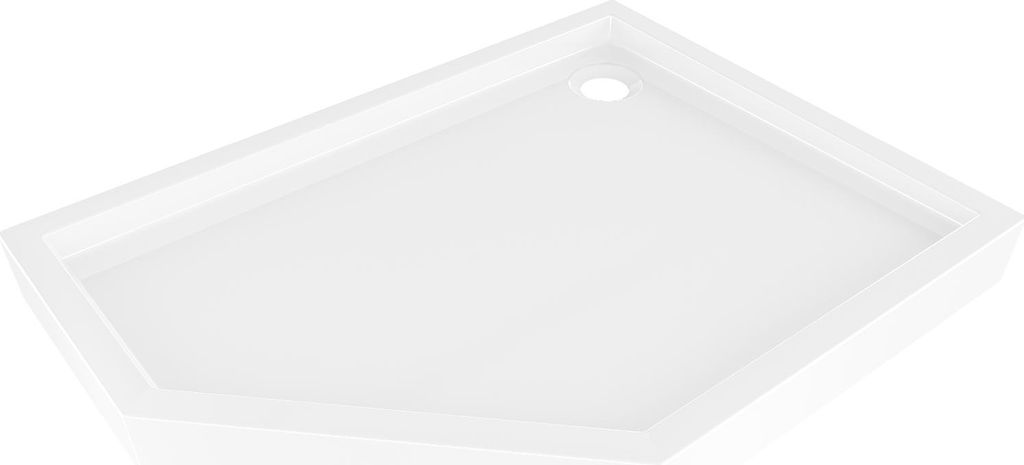 Mexen Flow+ fünfeckige Duschwanne rechts 90 x 80 cm, weiß glänzend - 46P108090RH