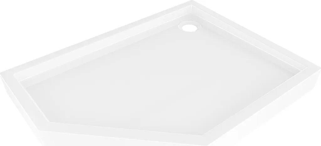 Bac de douche pentagonal 100x90 cm Mexen Flow+ blanc brillant durable