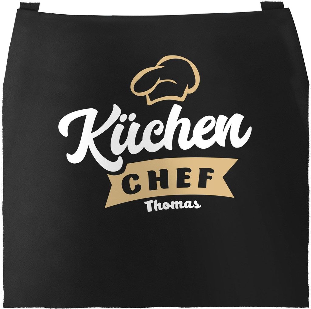 Küchen-Schürze mit Namen Aufdruck Küchenchef individualisierbar Kochschürze Männer Frauen personalisierte Geschenke SpecialMe Küchenchef sc...