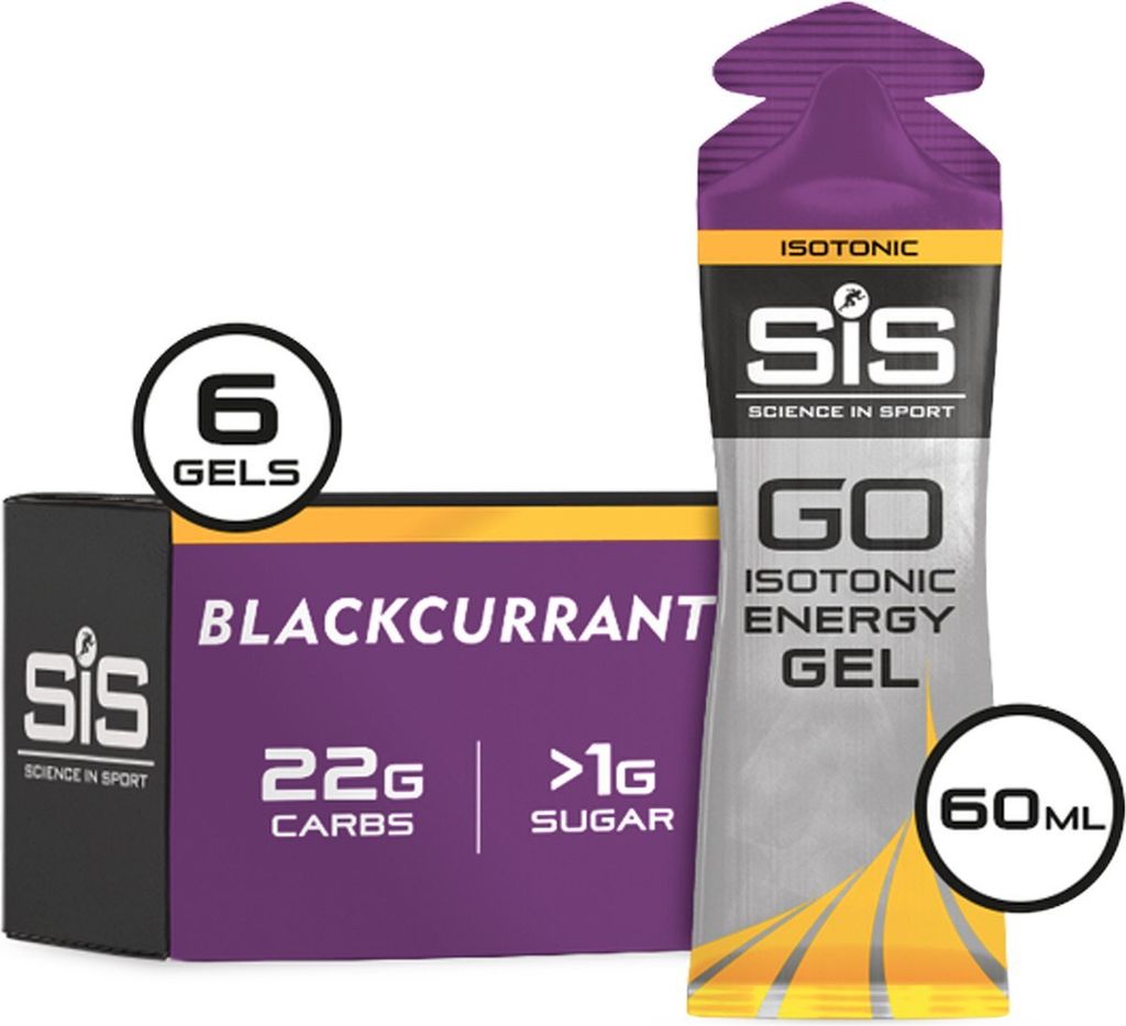 Science in Sport - SIS Go Isotonic Energy Gel - Energiegel - Isotonisches Sportgel - Schwarze johannisbeere Geschmack - 6 x 60ml
