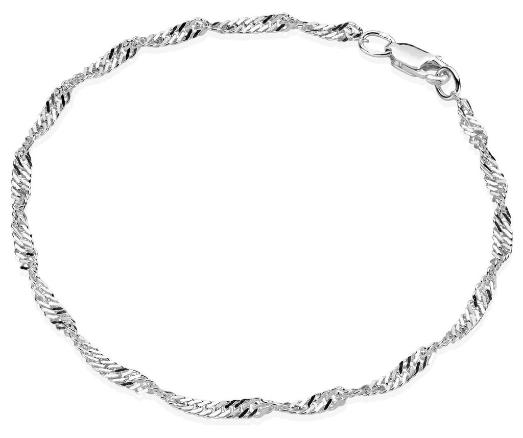 MATERIA Damen Armband Kette Silber 925 - 3mm Singapurkette Produktbild 
