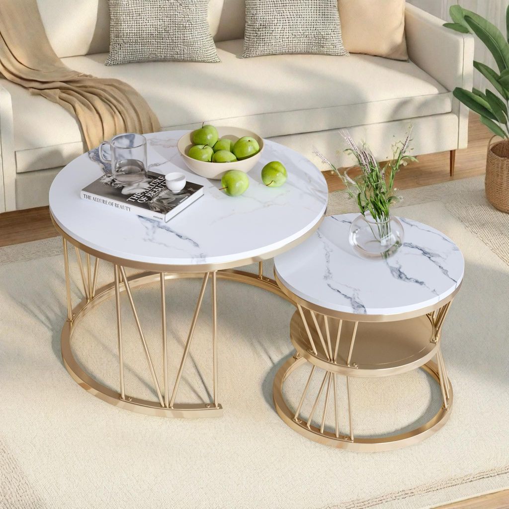 INONEFT Couchtisch 2er-Set,Beistelltisch mit Produktbild 