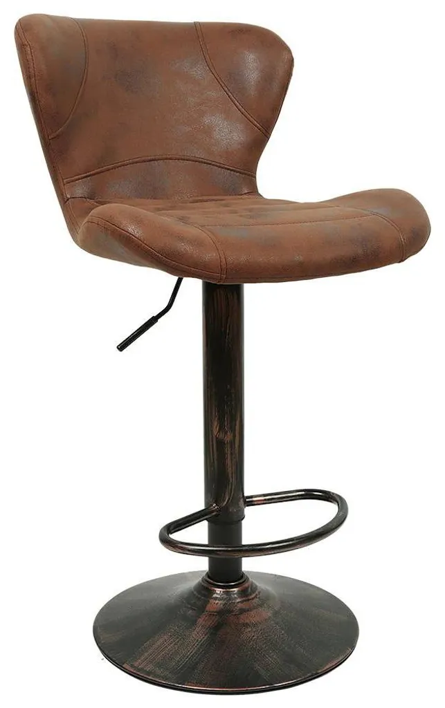 Lot de 2 tabourets de bar marron olive réglables et pivotants à 360°