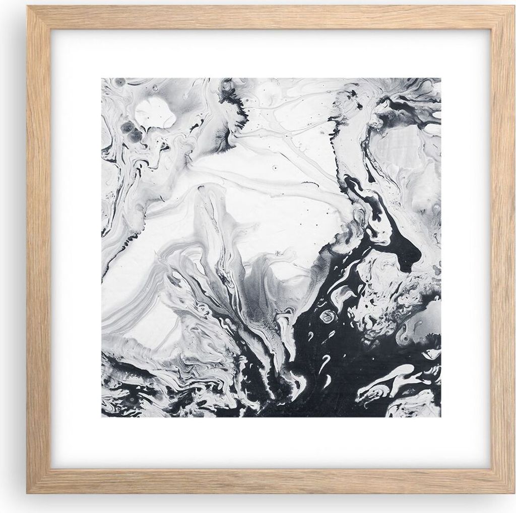 Gerahmtes Poster - Rahmen in heller Eiche - Abstraktion modern - 30x30 cm - Wand Bild - Wanddeko - Wandbilder - Wandposter - Bilderrahmen - Bilder ...