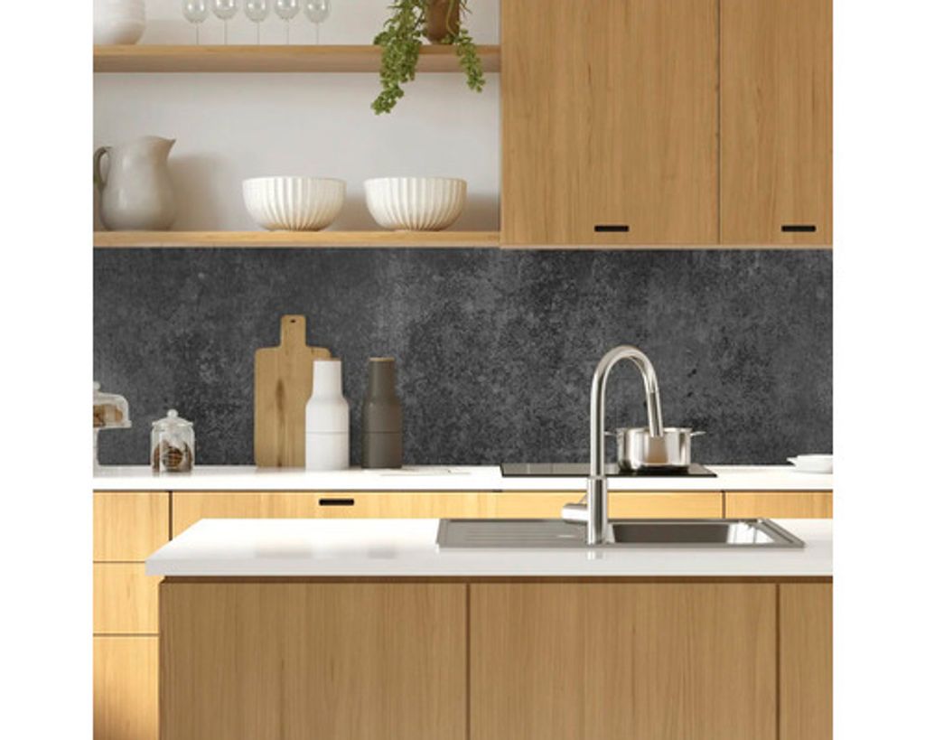 Küchenrückwand mySpotti Profix Concrete Black Betonwand 160 x 60 cm PX-16060-1912-HB